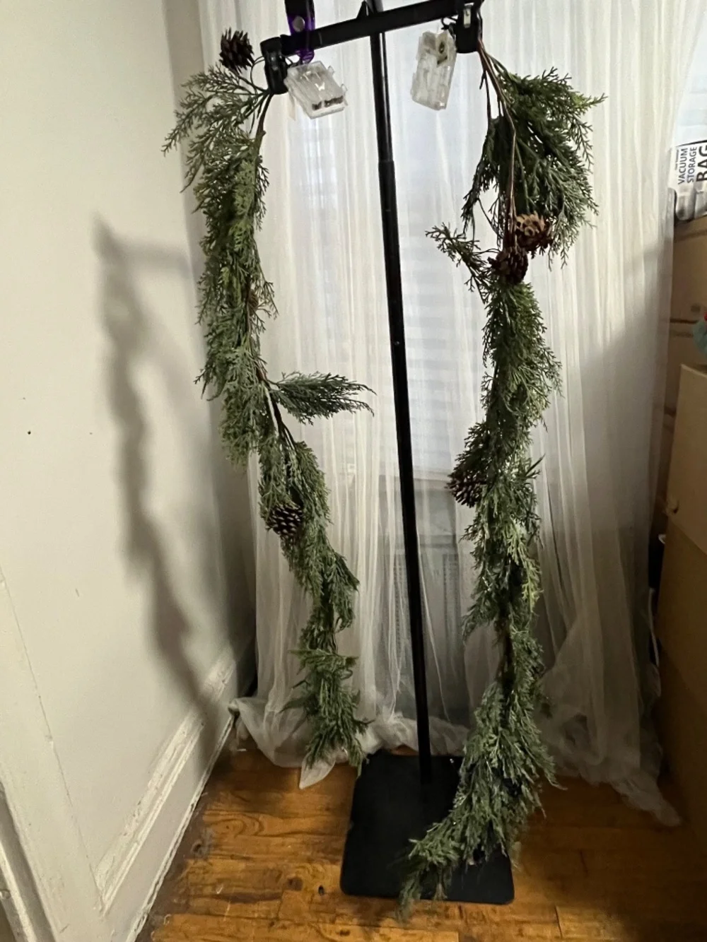West Elm.  Faux Pre-Lit Evergreen Garland.  Set of 2